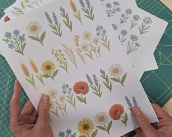 Stick and stitch Hand Embroidery Water Soluble Paper Floral Stick Stitch Stabilizer Pack Wildflower Washaway Embroidery HandEmbroidery
