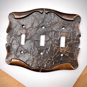 Vintage Amerock Carriage House Switch Plate | Triple Toggle | Mid-Century Lightswitch Cover