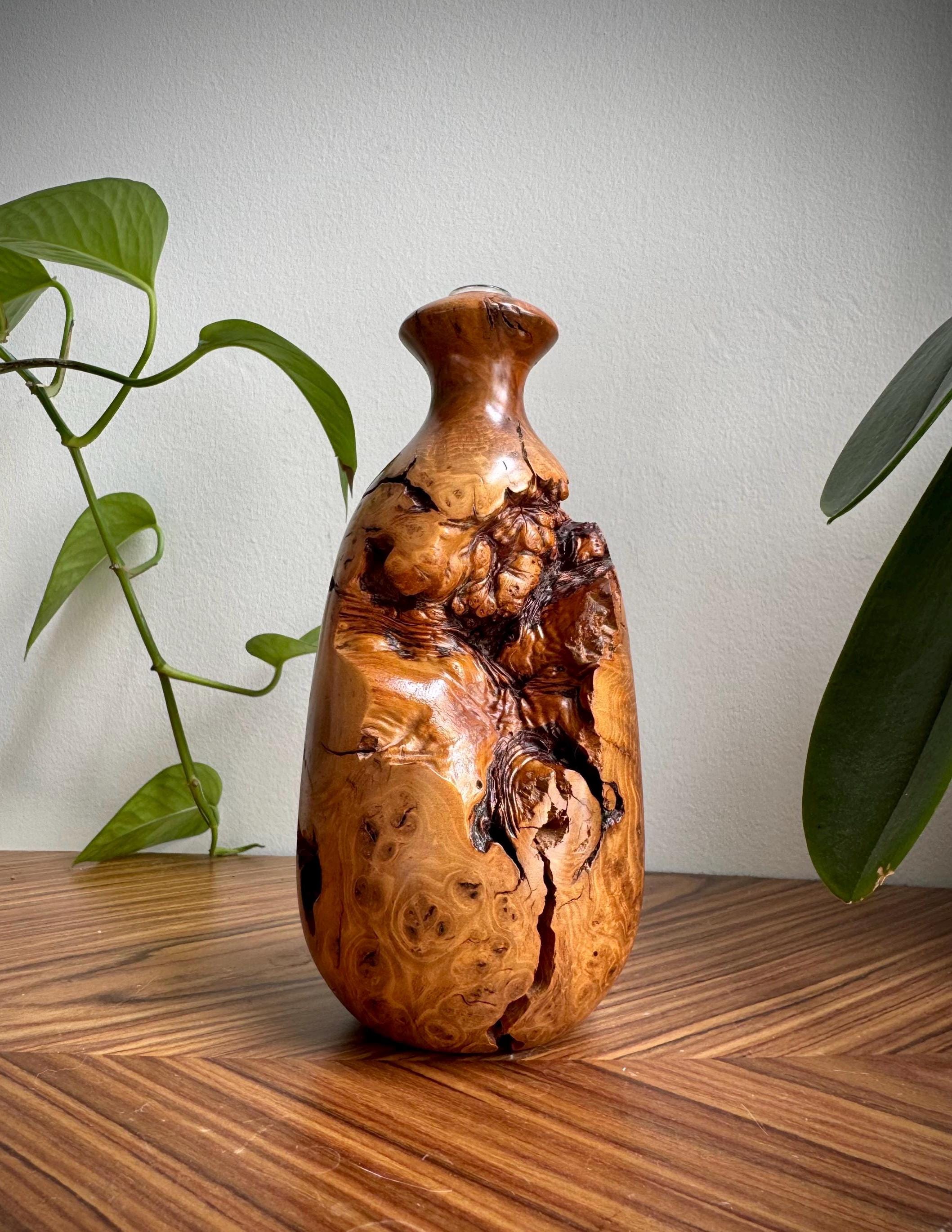 B246s 萬古焼　菊透し掛花入　骨董品 Vintage Burl Vase - Etsy