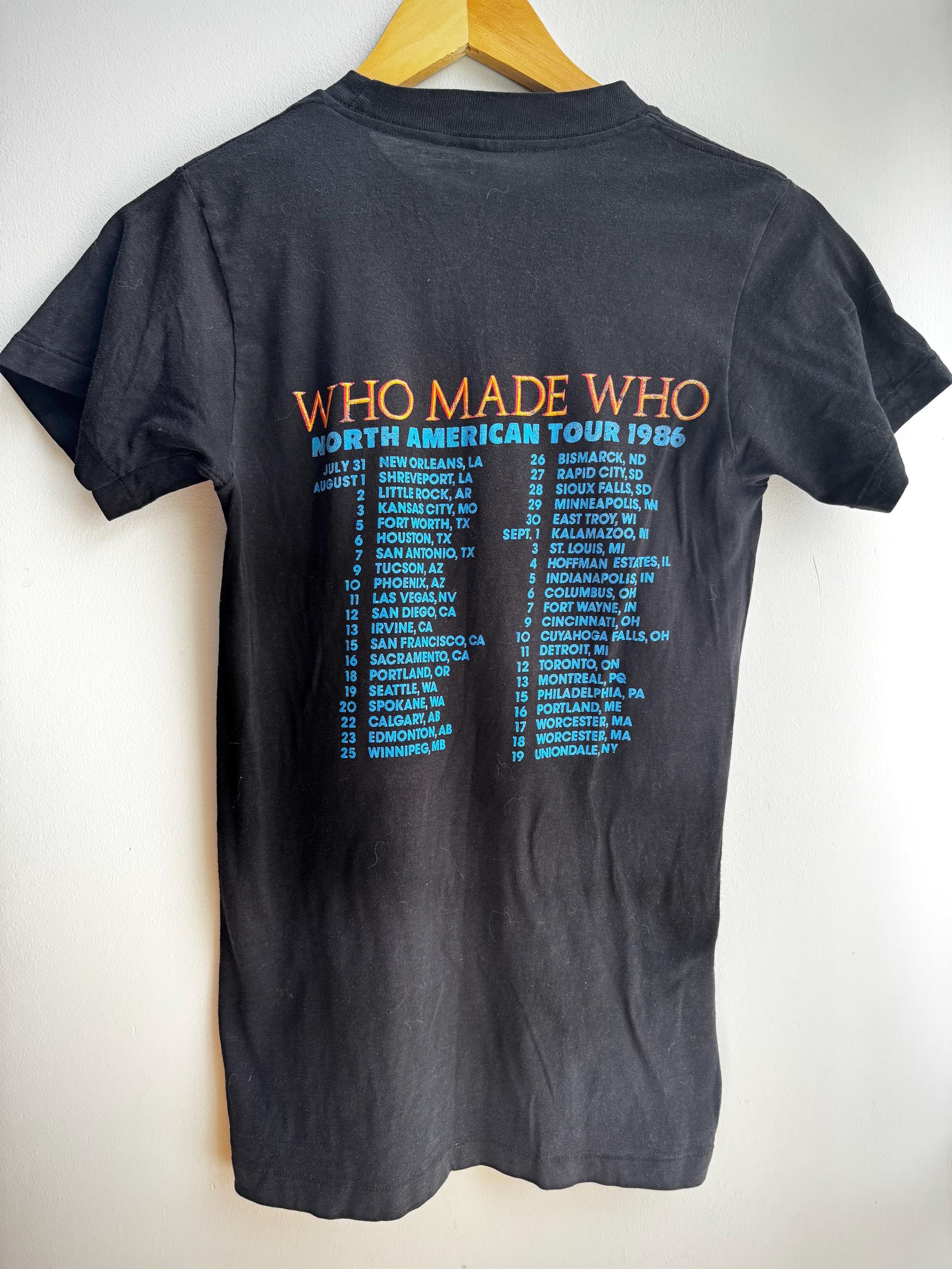 Vintage AC/DC “who Made Who” 1986 Tour T-shirt | Authentic Band