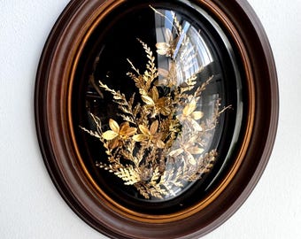 Flora Hawaii Framed 24K Gold Dipped Tropical Flower Domed Framed