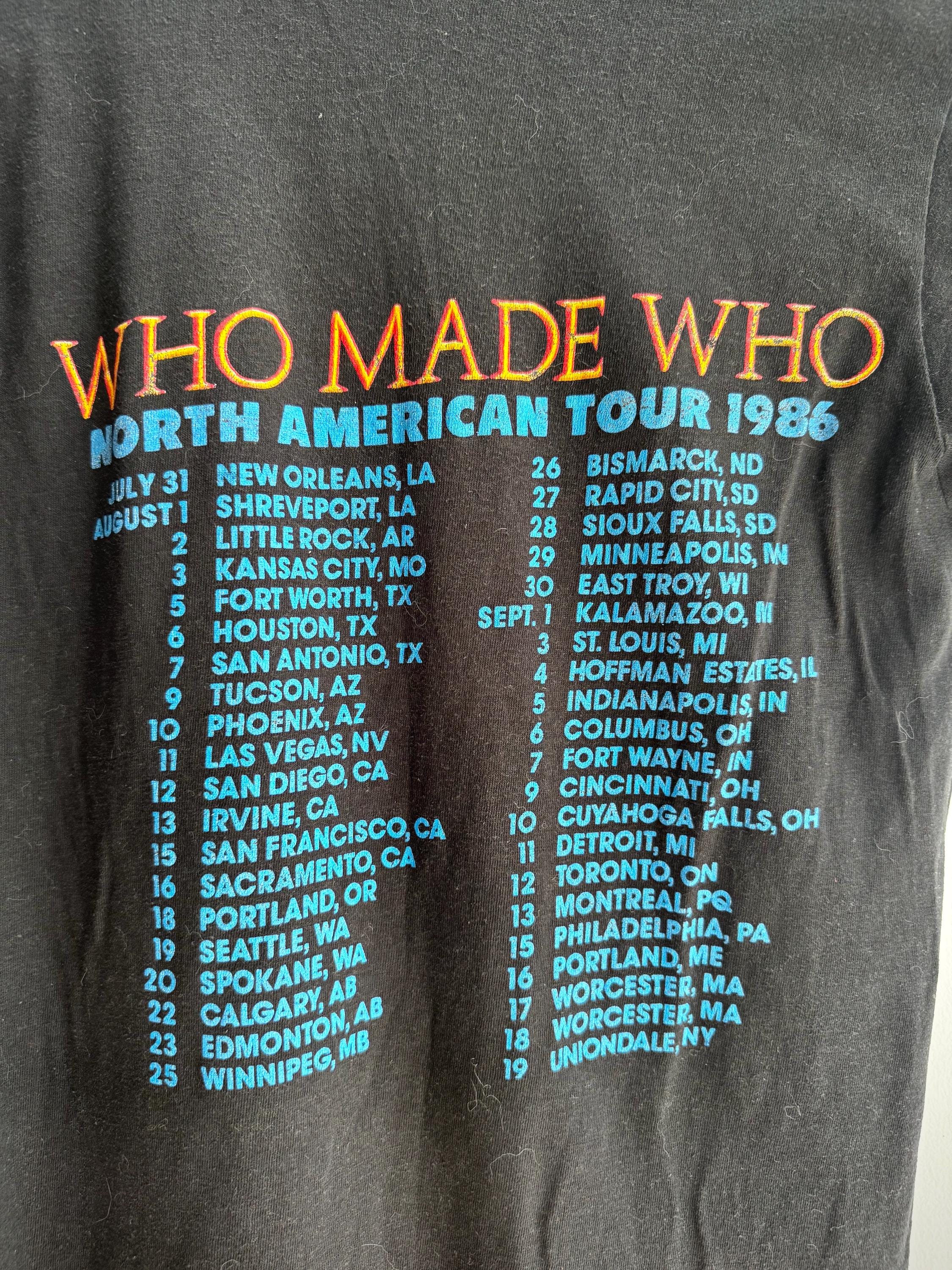 Vintage AC/DC “who Made Who” 1986 Tour T-shirt | Authentic Band