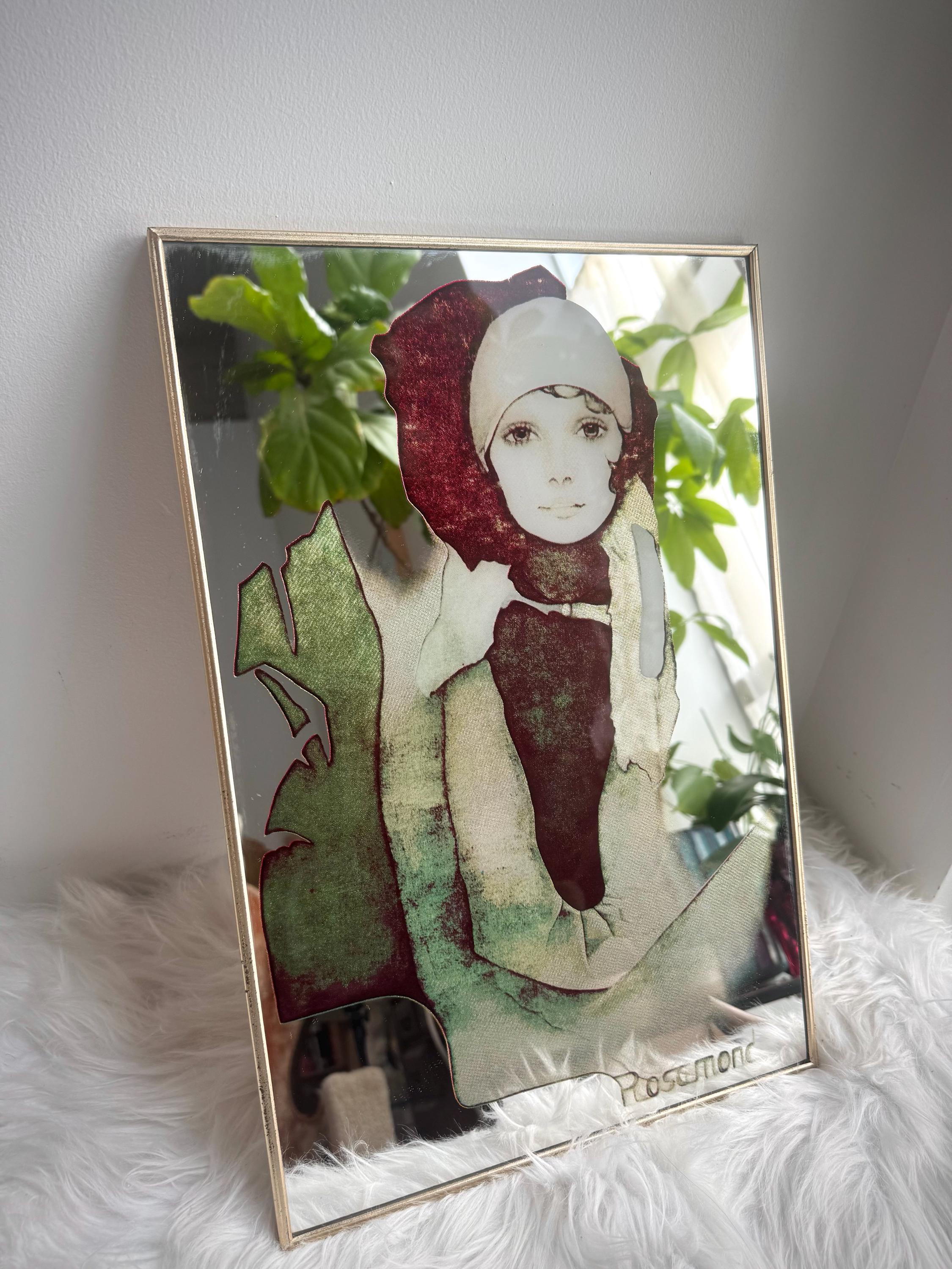 Vintage Christine Rosamond Art Mirror | “simone” or “denim and