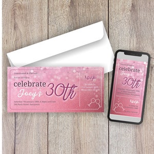 Shimmer Pink Invitation ~ edit and download high quality images for print & digital distribution