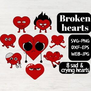 Anti-valentines svg\sad heart svg\angry heart svg\crying heart svg\fuck valentines day\singles svg\sad heart svg bundle\broken heart svg