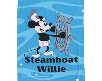 Steamboat Willie Mickey Disney Velveteen Plush Blanket