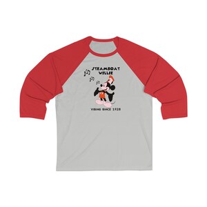 Unisex Steamboat Willie Vintage 1928 3\4 Sleeve Baseball Tee