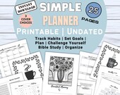Bible Study Christian Undated Planner, Printable Weekly Planner, Monthly Planner, Daily Planner, Habit Tracker, Budget Planner, Notes