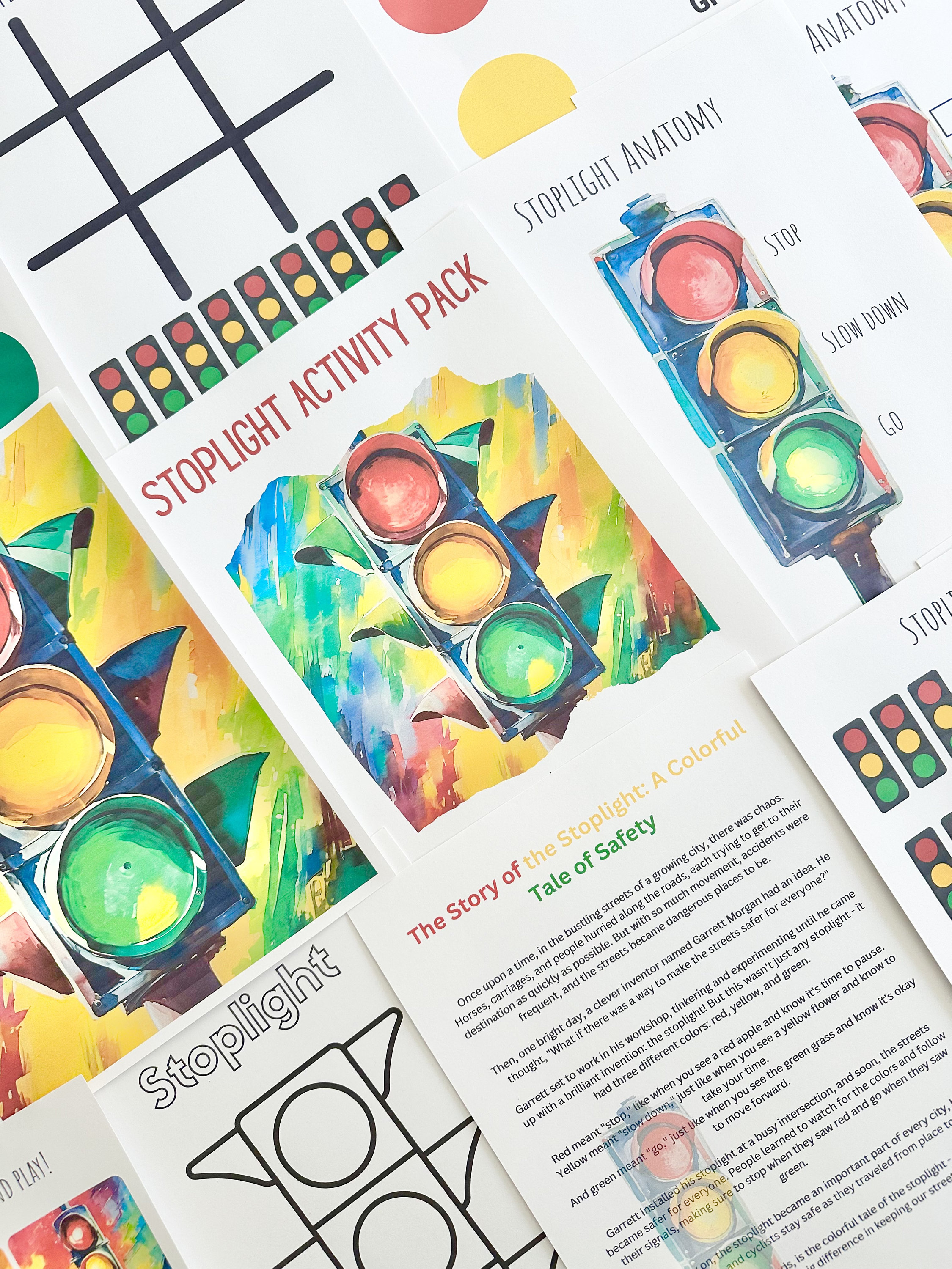 Stoplight Activity Pack Preschool Kindergarten Digital Homeschool Math