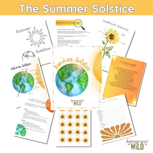Summer Solstice Unit Study | Sun | June | Homeschool | Worksheets | Coloring Pages | Pagan