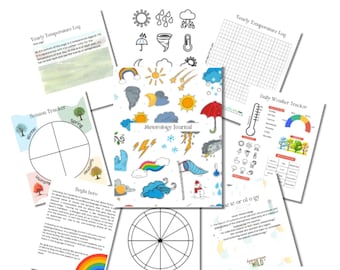 Meteorology Journal: Weather Tracker, Homeschool Guide (Digital Download)