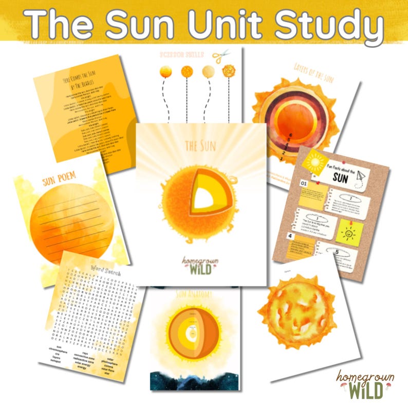 Sun Study Principles Sun Unit Study: Layers, Solar Radiation, Eclipse (PDF Download) - Etsy