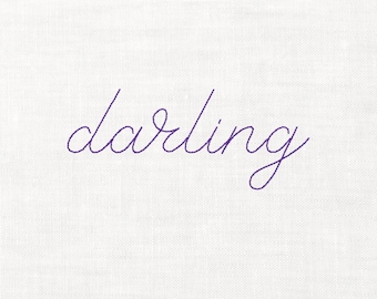 Darling Cursive Machine Embroidery Digital Download Instant Download Files Darling Western Cowgirl Vibes Western Cute Lady