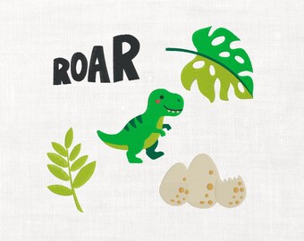 Dinosaur Icons Machine Embroidery Design Files Digital Download Cute Dinosaur Pack