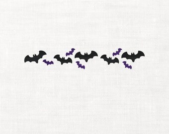 Bat Gang Machine Embroidery Digital Download Instant Download Files Spooky  Halloween Embroidery Two Color Bats Batty