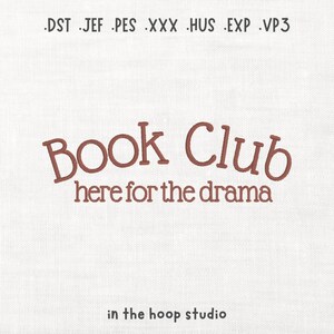 Book Club Hat Machine Embroidery Digital Download Instant Download Files Bookworm Bookish Read Drama Hat Spicy Reads