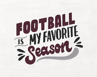 Football is my Favorite Season Football Machine Embroidery Digital Download Instant Download File Embroidery 5 Sizes Hat Football Design FNL
