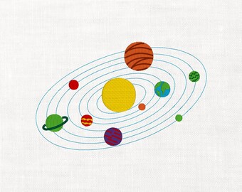 Solar System Planets Outer Space Machine Embroidery Digital Download Instant Download Files Texas Icons 3 Sizes Earth Sun Mars Jupiter