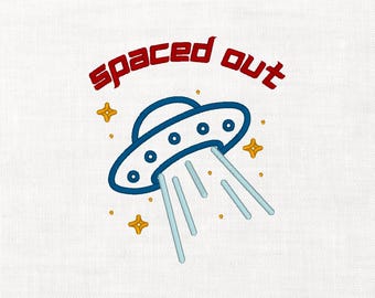 Arquivo para bordado à máquina "Alienígena Espacial" - Download Digital Instantâneo - Espaço Sideral - OVNI - Alienígena - Preciso do Meu Espaço