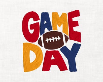 Game Day Football Machine Embroidery Digital Download Instant Download Files Embroidery 5 Sizes Hat Sweatshirt Football Design FNL