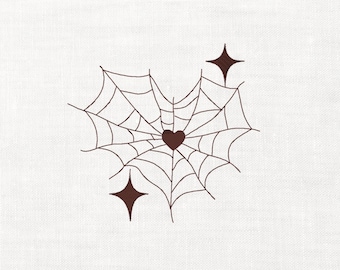 Halloween Heart Web Machine Embroidery Digital Download Instant Download Files Gothic Spider Webs Halloween Embroidery