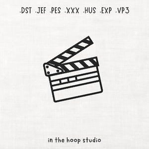 Clapper Board 4 Sizes Movies Film TV Design Machine Embroidery Digital Download Instant Download File Hollywood Film Slate