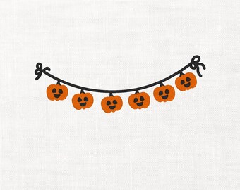 Pumpkin Banner Machine Embroidery Digital Download Instant Download Files Thanksgiving Fall Pennant Banner Halloween Pumpkins String 4 size