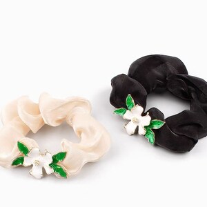 floral hair tie, scrunchy hair ties, hair accessories for girls, teens, and women, gift for her