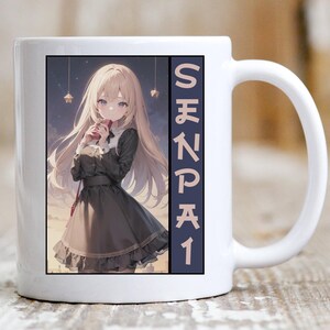 Niedliche Anime Senpai Kaffeetasse Anime Mädchen Geschenk für Otaku und Anime Fan Thema Kaffeetasse Japanische Animation Nii-Sama