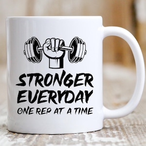 Body Builder Coffee Mug Gift for Personal Trainers and Power Lifters Motivational Coffee Cup for Weight Lifting Athlete