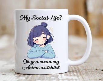 Funny Anime Coffee Mug Gift for Otaku and Anime Fan Theme Coffee Cup Japanese Animation Humorous Anime Girl Coffee Cup