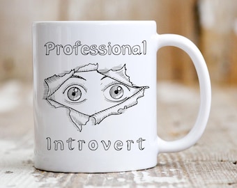 Introvert Coffee Mug: Anime Eyes Gift for Introverts