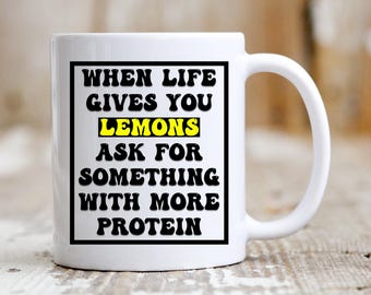 Divertida taza de café para gimnasio, regalo para entusiastas de la salud, fitness y entrenador de pesas, taza de café con divertida cita de gimnasio