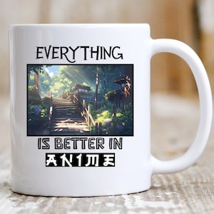 Anime Kaffeetasse Geschenk für Otaku und Anime Fan Art Japanische Animation Wald Kaffeetasse