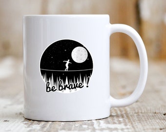 Caneca de café presente motivacional para inspiração xícara de café mensagem positiva tema corajoso citação caneca presente para ela, presente para ele