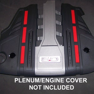 Black Trim Solutions Vinyl Engine Cover Decal Set For 2015-2023 Mustang EcoBoost