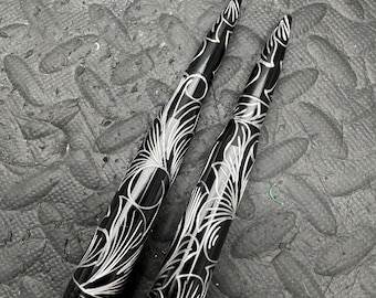 Custom black hand engraved bullet antenna