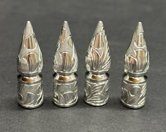 Custom hand engraved valve stem caps