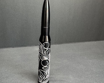 Custom black hand engraved bullet antenna