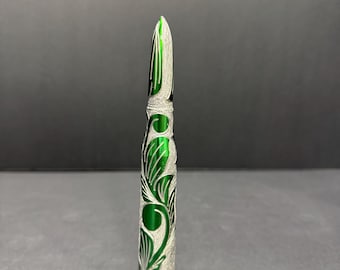 Premium Custom Hand Engraved Green Bullet Antenna