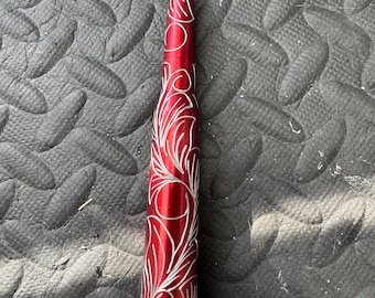 Red anodized custom hand engraved bullet antenna