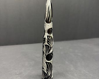 Premium One Off Custom Hand Engraved Black Bullet Antenna