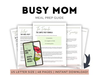 Guía de preparación de comidas / Planificador de preparación de comidas / Cómo preparar comidas / Preparación y planificación de comidas / Preparación de comidas semanales / Guía de cocina / Descarga digital / Libro electrónico