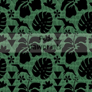 Nahtloses tropisches Hawaii-Muster (PNG) | Digitales Papier mit Muscheln und Blumen