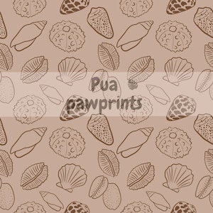 Hawaiian Shells seamless pattern digital png file