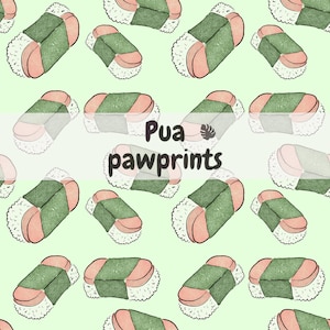 Watercolor Musubi seamless pattern