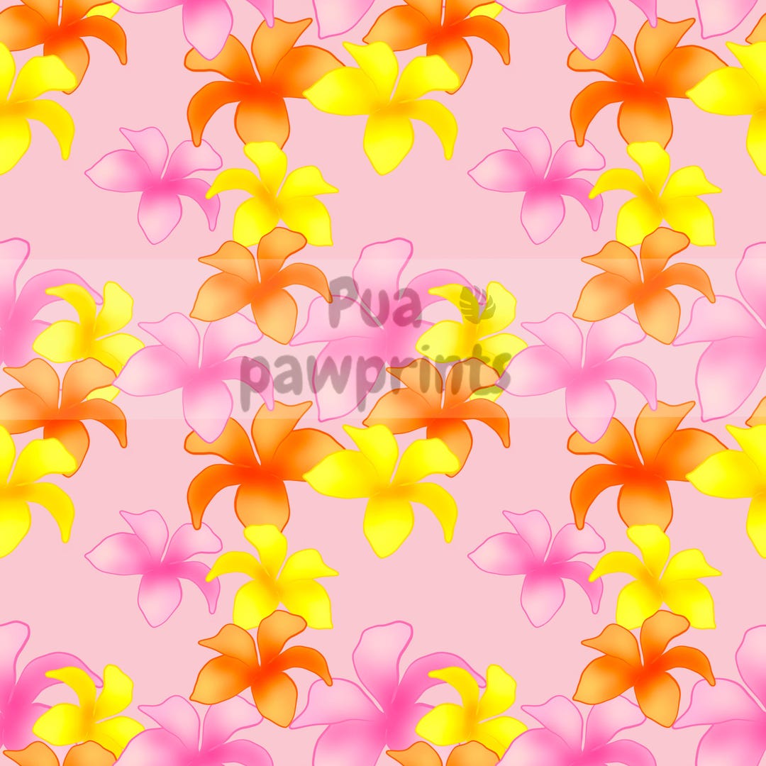 Plumeria Seamless Pattern – Tropical Hawaiian Floral Digital Download ...