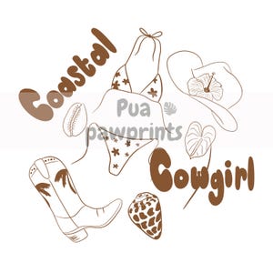 Coastal Cowgirl png digital file