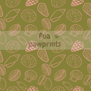 Vintage style Shell seamless digital file