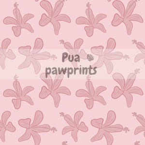Mauve Pink hibiscus seamless digital pattern